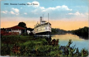 Postcard Steamer Landing at Santa Fe Isle of Pines Habana Cuba