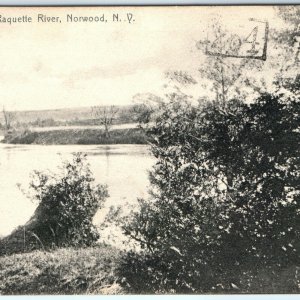 1908 Norwood, NY Racquette River Collotype Photo Postcard Scene Rotograph A21