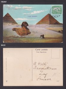 Vintage postcard EGYPT Cairo Sphinx and Pyramids