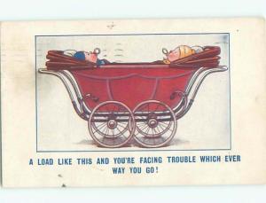 Bamforth Comic BABIES IN ANTIQUE BABY CARRIAGE AC0017