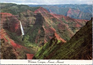 Postcard HI Kauai - Waimea Canyon - waterfall