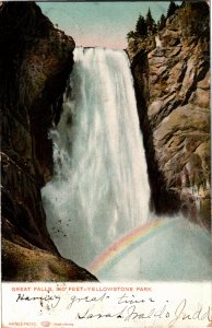 Great Falls Yellowstone Park WY c1904 Undivided Back Vintage Postcard Y16