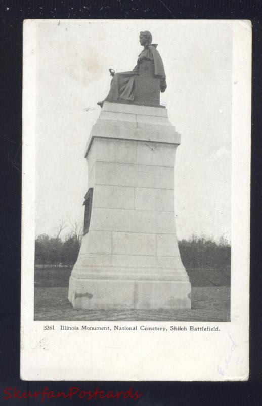 PITTSBURG LANDING TENNESSEE SHILOH BATTLEFIELD ILLINOIS MONUMENT OLD POSTCARD