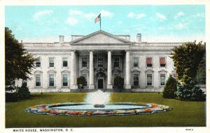 Vintage Postcard 1920's White House Washington D. C. District Columbia