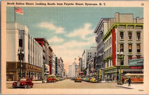 South Salina Street South Fayette Street Syracuse NY Postcard Drug Store KC12