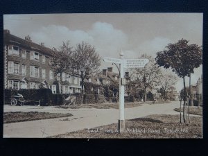 Kent TENTERDEN East Cross & Ashford Road shows WORKMAN / GARDENER - Old Postcard