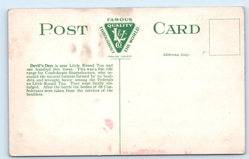 Devil's Den - Gettysburg PENNSYLVANIA Postcard