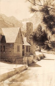 G77/ Big Pine Creek California Postcard RPPC c1930s Glacier Lodge