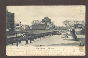 LYNN MASSACHUSETTS RAILROAD DEPOT TRAIN STATION 1906 VINTAGE POSTCARD