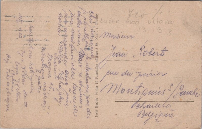 Czech Republic Luzec nad Vltavou, Stred Obce Lužec Vintage Postcard C146