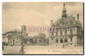 Old Postcard Vincennes Place de l'Hotel de Ville