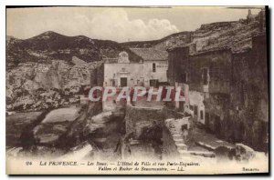 Old Postcard Provence Les Baux de Ville Hotel and Gate Street Evguires Vallon...