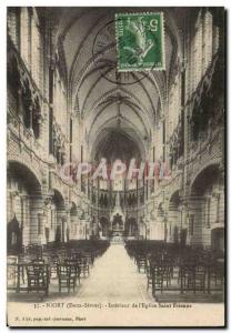 Niort Old Postcard Interior of St. Stephen & # 39eglise