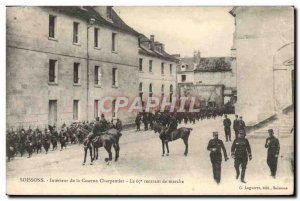 Postcard Old Barracks Soissons Interior Charpentier The 67th Army returning f...