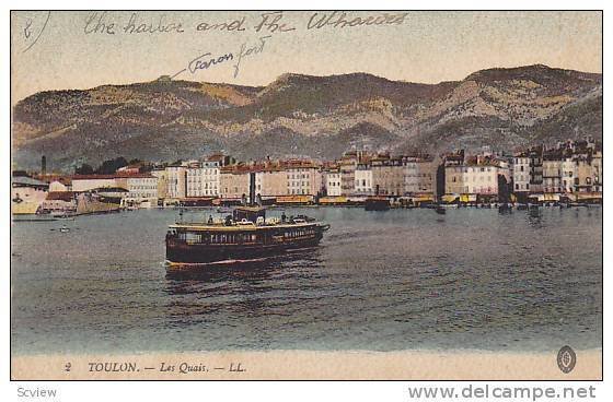 Harbor, Les Quais, Boat, Toulon (Var), France, 1900-1910s