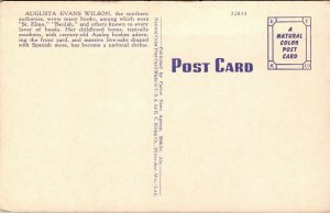 Vtg Mobile AL Georgia Cottage Augusta Evans Wilson's Childhood Home Postcard