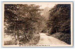 The Road And Eagle Cliff Franconia Notch White Mts. NH RPPC Photo Postcard 