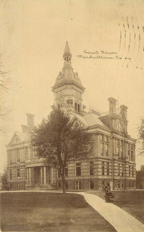 Vintage Postcard; Court House Marshalltown IA Marshall County posted