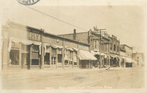 Postcard RPPC 1911 Kansas Frankfort Street View #3084 23-13494