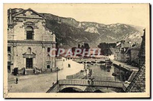 Postcard Old Annecy Eglise Saint Francois and the Channels