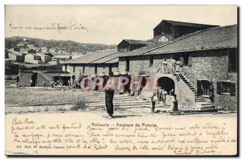 Postcard Old Pottery Ceramic Vallauris pottery factory