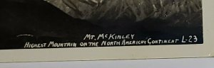 Vintage Postcard Mt McKinley black & white photo approved by theatre censor snow