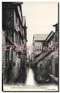 Old Postcard Caudebec-en-Caux La Riviere Saint Gertrude And La Rue De La Bouc...