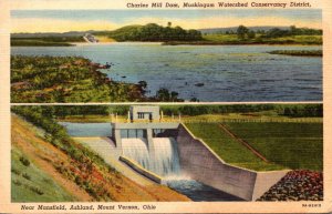Ohio Mount Vernon Charles Mill Dam 1942 Curteich