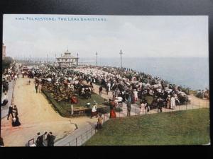 Kent: Folkestone, The Leas Bandstand, Old Postcard