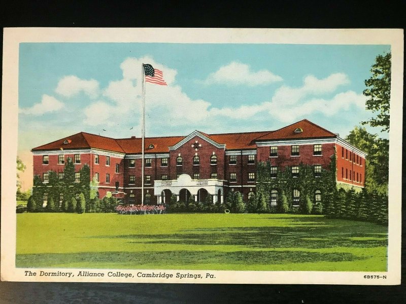Vintage Postcard>1946>The Dormitory>Alliance College>Cambridge Springs