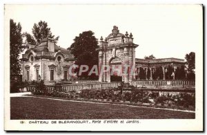 Old Postcard Chateau De Blerancourt Gate D & # 39Entree And Gardens