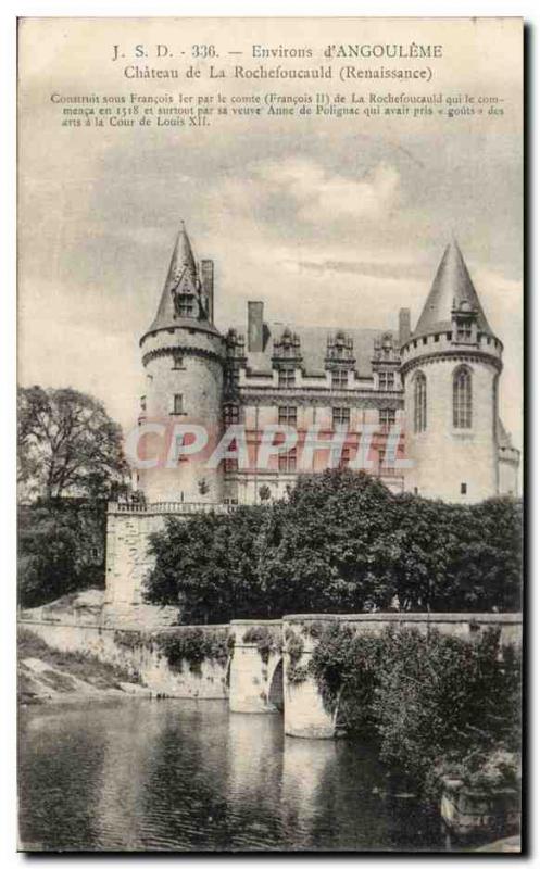 Old Postcard Environs d & # 39Angouleme Chateau de La Rochefoucauld