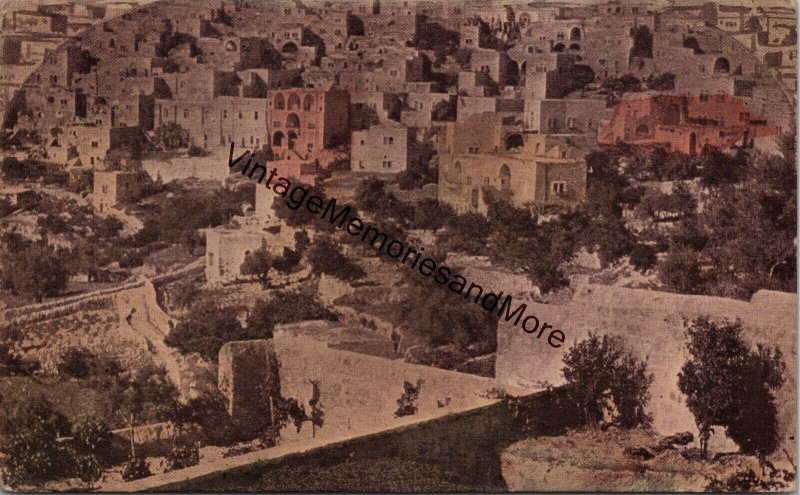 Bethlehem the City of David from David's Well Palestine Postcard PC327