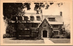 Vtg Kappa Delta Rho Fraternity House Colgate University Hamilton NY Postcard