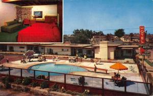 Santa Cruz California Edgewater Beach Motel Multiview Vintage Postcard K99763 