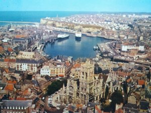 Car Ferries in the Port of Dieppe Normandy France Vintage Postcard