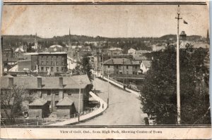 Postcard Ontario Galt View of the Town from High Park Showing Centre 1906 K84