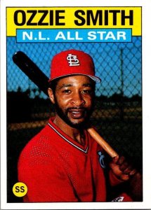 1986 Topps Baseball Card NL All Star Ozzie Smith sk10671