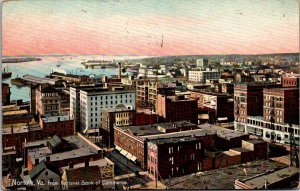 View of Norfolk VA from National Bank of Commerce c1909 Vintage Postcard T45