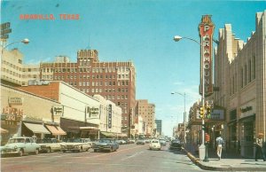 Polk Street in Amarillo Texas TX 1973 Postcard, Blackburn, Levines, Paramount