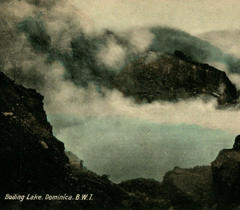 Boiling Lake Island of Dominica BWI Morne Trois Pitons Park 1910s Postcard UNP