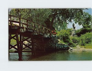 Postcard Old North Bridge and Minute Man Statue, Concord, Massachusetts