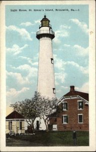 Brunswick Georgia GA St Simon's Island Lighthouse Vintage Postcard