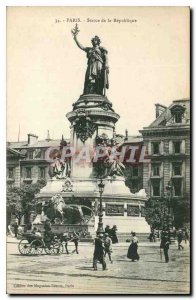 Postcard Old Paris Statue of the Republic