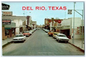 c1950's Main Business Center Cars Coca Cola Del Rio Texas TX Vintage Postcard