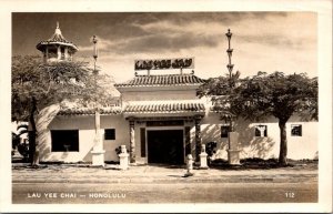 Real Photo Postcard Lau Yen Chai Restaurant in Honolulu, Hawaii