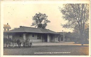 North Scituate MA Railroad Station Train Depot Seaverns Publisher RPPC Postcard