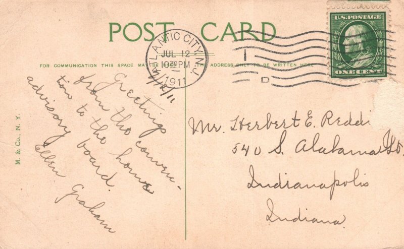 Capt. Young Residence Million Dollar Pier Atlantic City New Jersey Postcard 1911