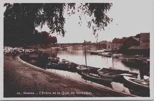 France Nantes L'Erdre et le Quai de Versailles Vintage RPPC C182