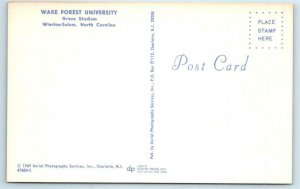 WINSTON-SALEM, NC ~ Wake Forest University GROVE STADIUM Football 1969 Postcard